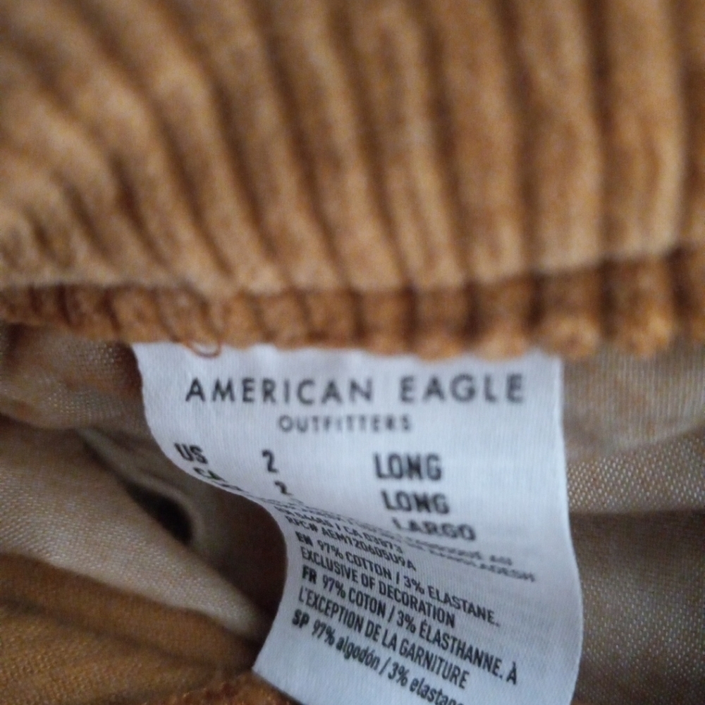 American Eagle Womens super stretch high-rise corduroy casual Mom jeans, size 2 - Picture 5 of 6